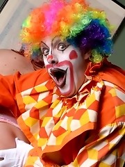 Busty tgirl sweetheart banged by a horny clown